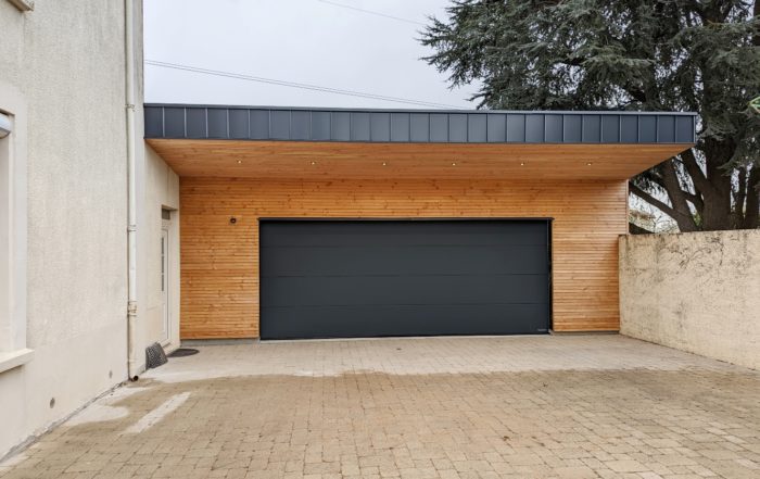 Extension garage ossature bois à Vertou (44)