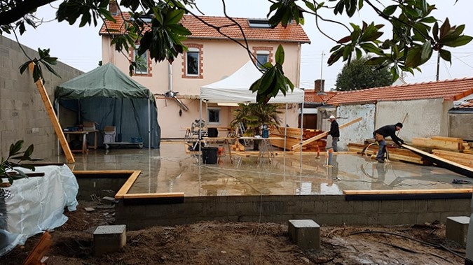 Construction extension autonome de 100 m² en ossature bois à La Plaine-sur-mer (44) - Vue 1