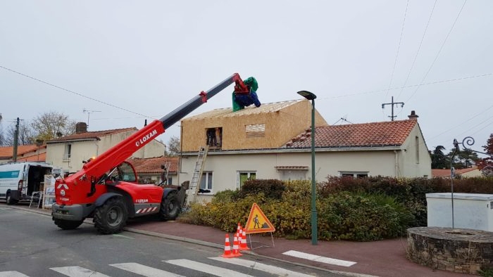 Construction surélévation bois 2 chambres et salle de bain à Saint-Aignan-de-Grand-Lieu (44) - Vue 1